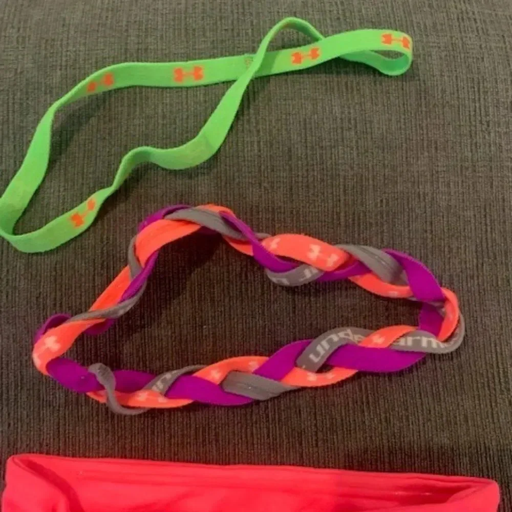 Set 3 Under Armour‎ pink/green head bands